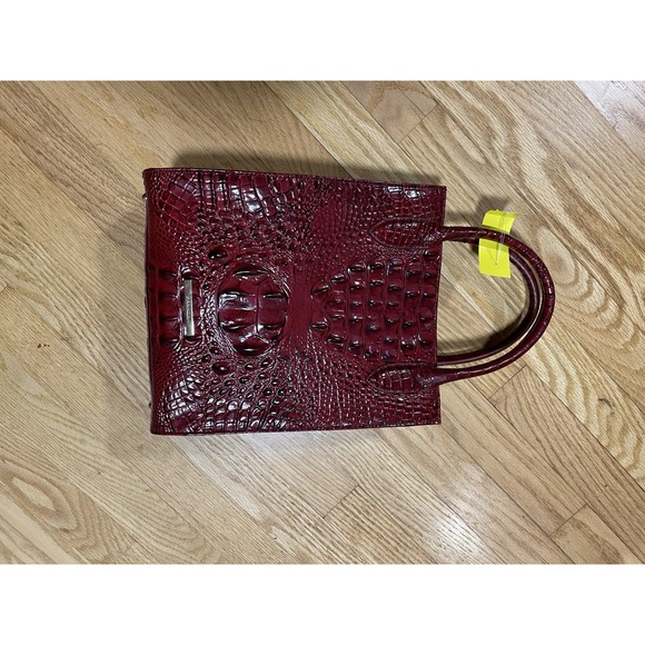 Brahmin Handbags - BRAHMIN Moira VINTAGE RED Melbourne Croc Small Rectangle Leather Bag Purse NEW